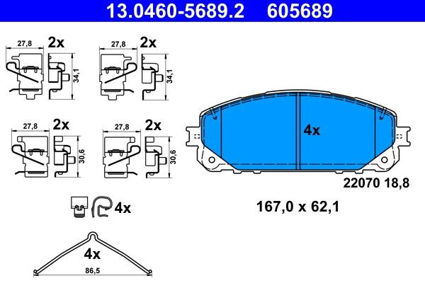Гальмівні колодки ATE 13046056892 ціна, від 43.69 USD