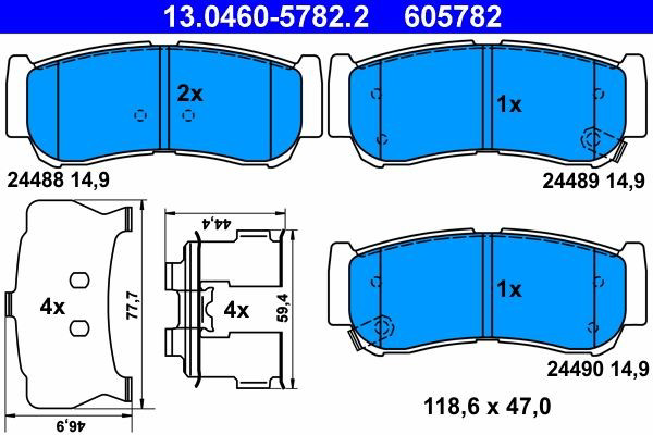 Задні гальмівні колодки ATE 13046057822 ціна, від 16.00 USD