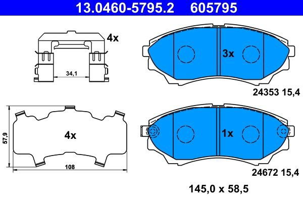 Гальмівні колодки ATE 13046057952 ціна, від 37.12 USD