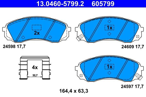 Гальмівні колодки ATE 13046057992 ціна, від 30.41 USD