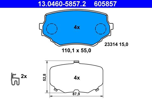 Гальмівні колодки ATE 13046058572 ціна, від 20.27 USD