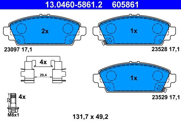 Гальмівні колодки ATE 13046058612 ціна, від 26.43 USD