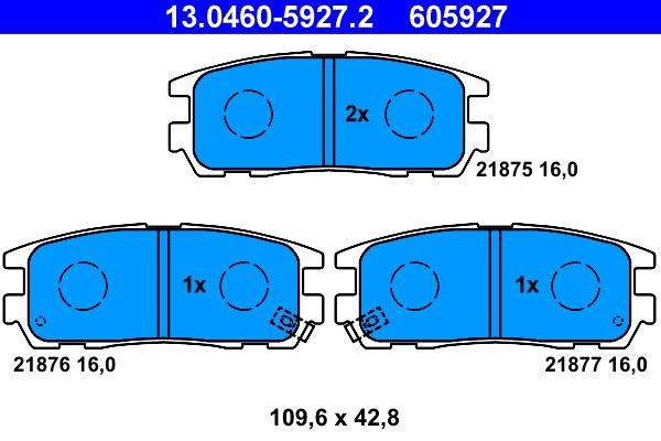 Задні гальмівні колодки ATE 13046059272 ціна, від 16.47 USD