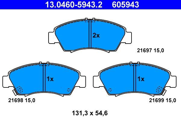 Передні тормозні колодки 13046059432 ATE