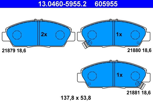 Гальмівні колодки ATE 13046059552 ціна, від 18.15 USD