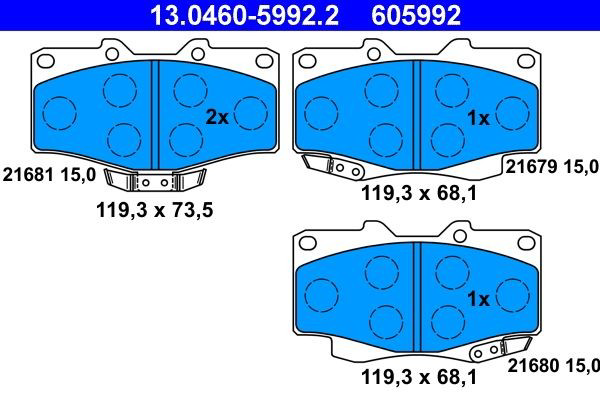 Гальмівні колодки ATE 13046059922 ціна, від 23.36 USD