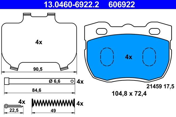 Гальмівні колодки ATE 13046069222 ціна, від 29.27 USD