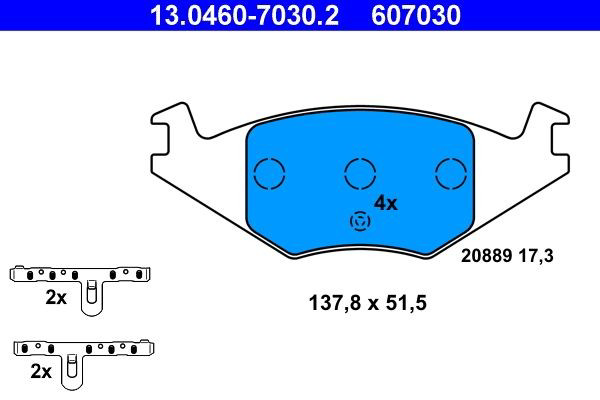 Гальмівні колодки ATE 13046070302 ціна, від 13.29 USD
