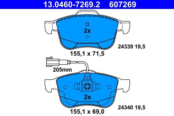 Гальмівні колодки ATE 13046072692 ціна, від 47.89 USD