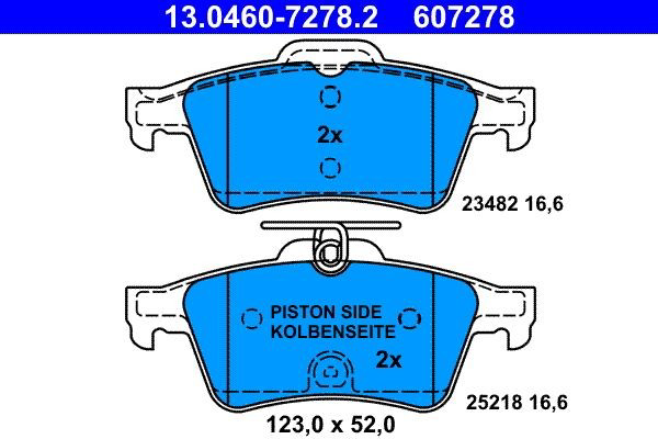 Задні гальмівні колодки ATE 13046072782 ціна, від 32.25 USD