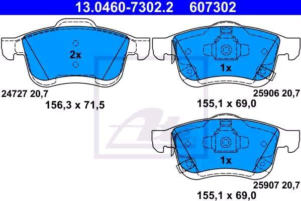 Гальмівні колодки ATE 13046073022 ціна, від 30.44 USD
