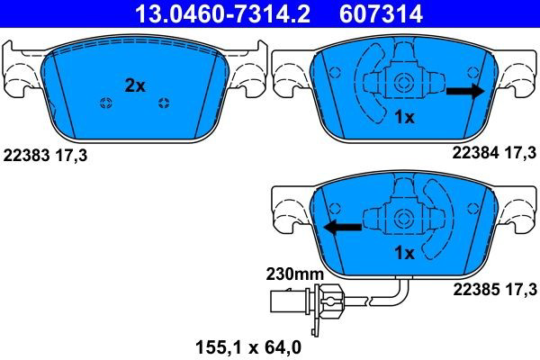 Гальмівні колодки ATE 13046073142 ціна, від 93.35 USD