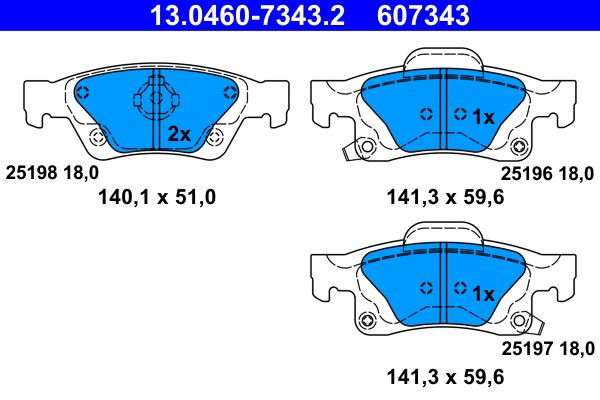 Задні гальмівні колодки ATE 13046073432 ціна, від 63.56 USD