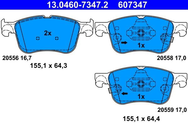 Гальмівні колодки ATE 13046073472 ціна, від 64.98 USD