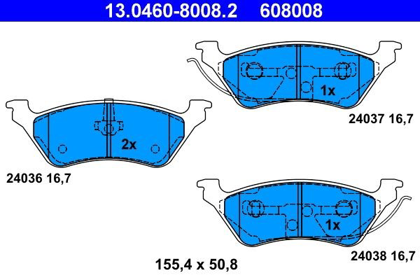 Задні гальмівні колодки ATE 13046080082 ціна, від 29.44 USD