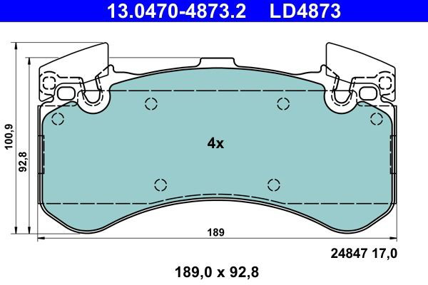 Гальмівні колодки ATE 13047048732 ціна, від 263.47 USD