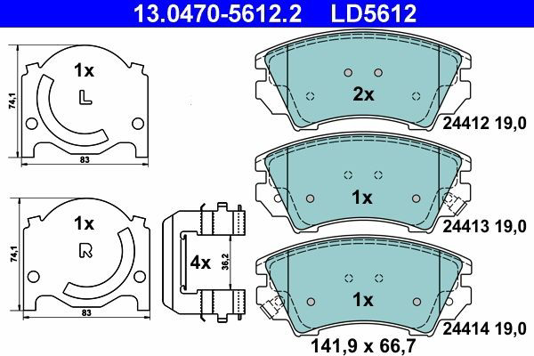 Гальмівні колодки ATE 13047056122 ціна, від 31.90 USD