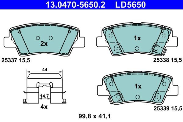 Задні гальмівні колодки ATE 13047056502 ціна, від 20.43 USD