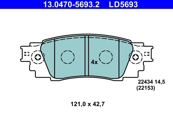 Задні гальмівні колодки ATE 13047056932 ціна, від 38.72 USD