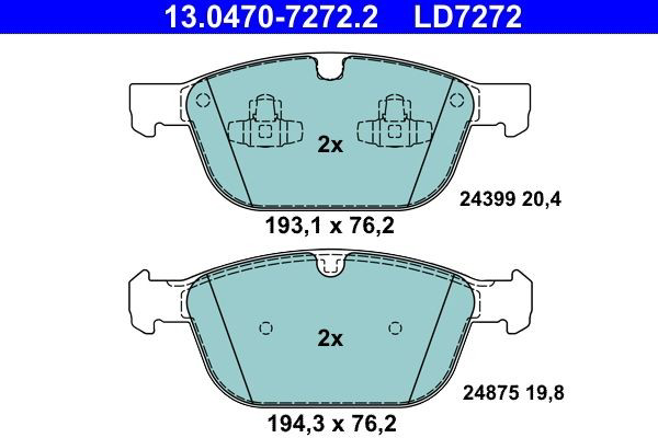 Гальмівні колодки ATE 13047072722 ціна, від 65.82 USD