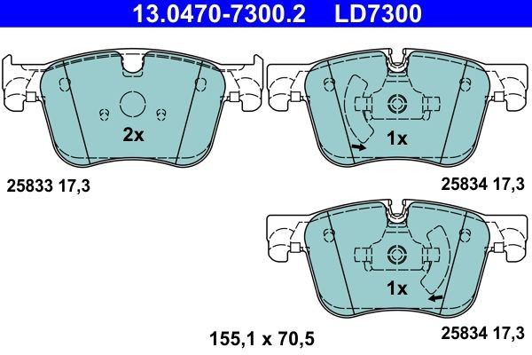 Гальмівні колодки ATE 13047073002 ціна, від 44.41 USD