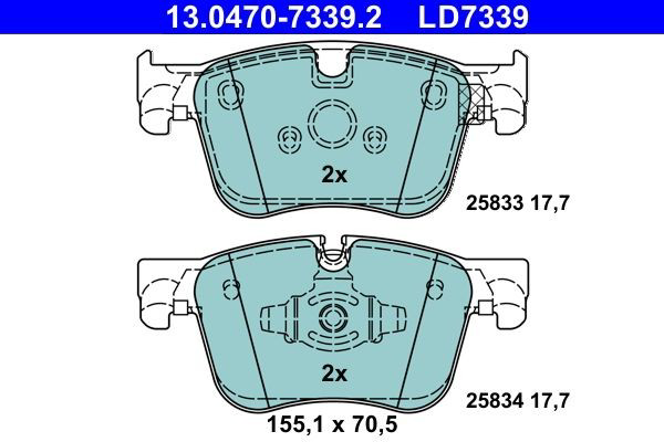 Гальмівні колодки ATE 13047073392 ціна, від 43.22 USD