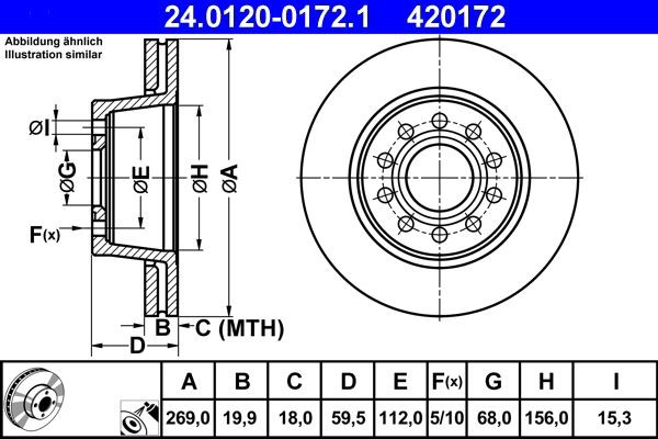 Задні дискові гальма ATE 24012001721 ціна, від 55.27 USD
