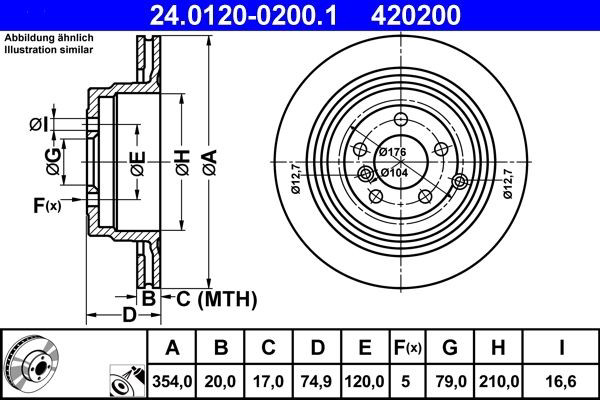 Задні дискові гальма ATE 24012002001 ціна, від 84.25 USD