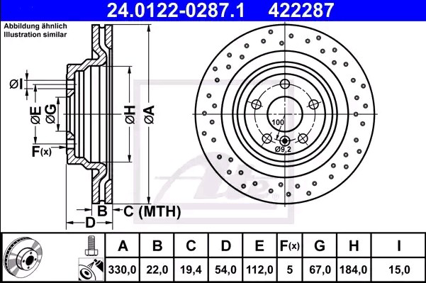 Задні дискові гальма ATE 24012202871 ціна, від 103.79 USD