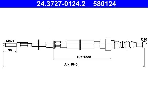 Купити AD550236 Adriauto Трос ручного гальма задній, правий/лівий