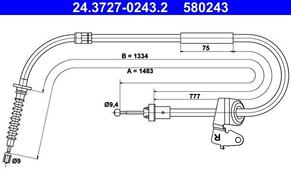 Купити 321647 Maxgear Трос ручного гальма задній, правий