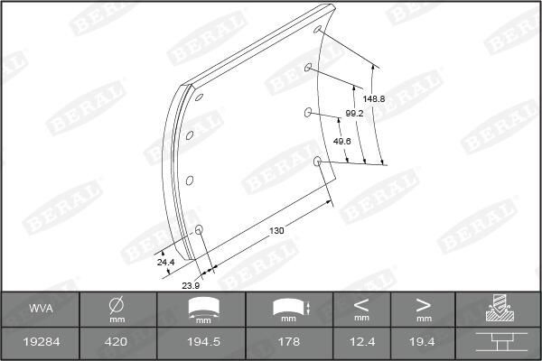 Накладка гальмівна задня (TRUCK) Schmitz 017548 ціна, від 65.42 USD
