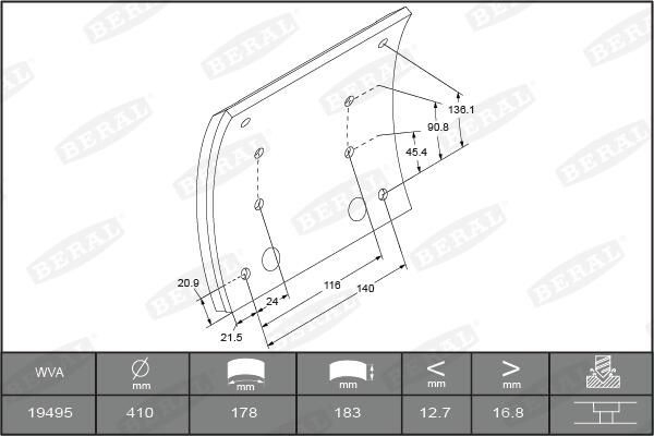 Накладка гальмівна передня (TRUCK) MAN 81502210855 ціна, від 43.25 USD