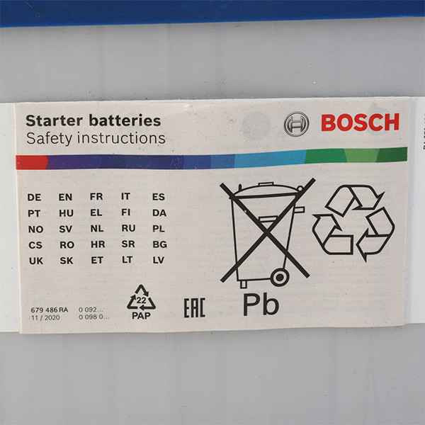 Акумуляторна батарея, АКБ 0092S4E400 Bosch