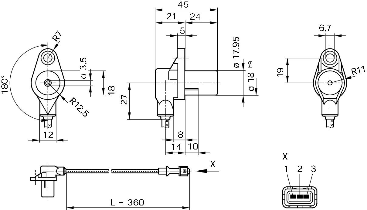 Датчик положення колінвала Bosch 0261210104