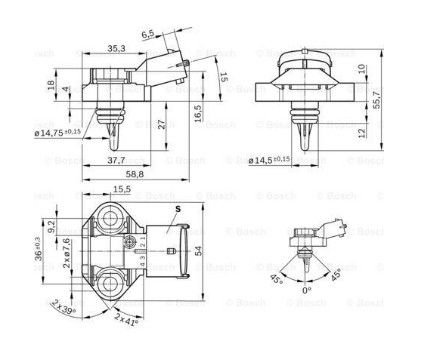 Датчик температури палива 0261230145 Bosch