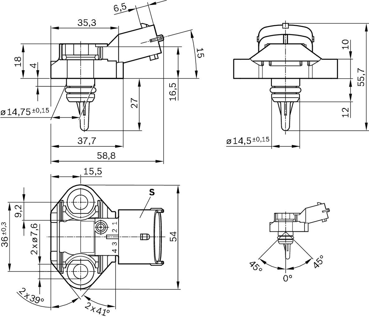 0261230145 Bosch датчик ТНВТ