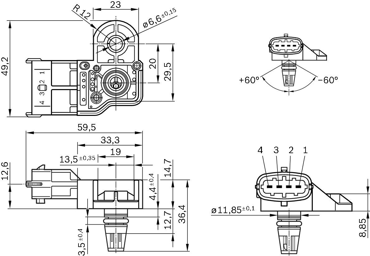 Датчик тиску повітря Bosch 0281006171
