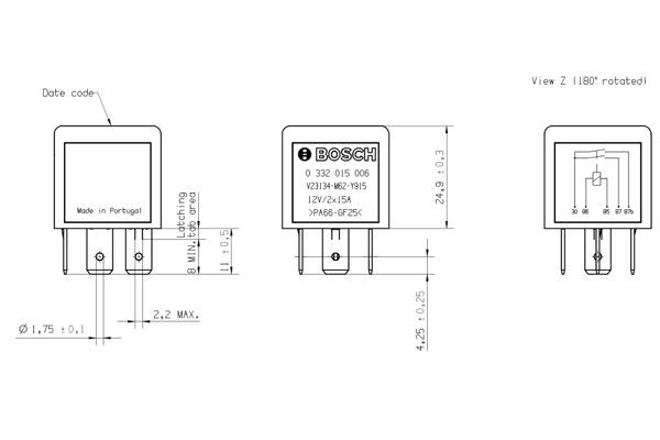 Реле електричне багатофункціональне 0332015006 Bosch