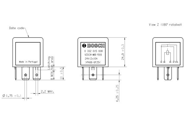 Автомобільні реле поворотів Bosch 0332015008 ціна, від 5.10 USD