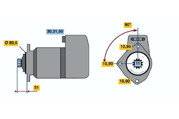 Стартер автомобільний Bosch 0986011480
