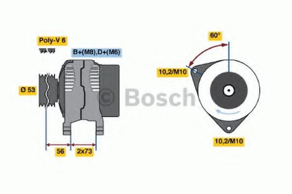 Генератор 0986040380 Bosch