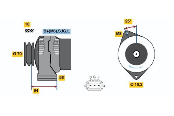 0986045891 Bosch Авто генератор