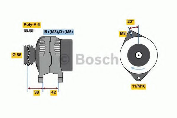 Генератор Bosch 0986081000 ціна, від 161.96 USD