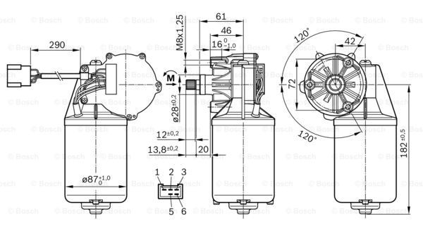 0986337401 Bosch Мотор склоочисника скла (трапеції)