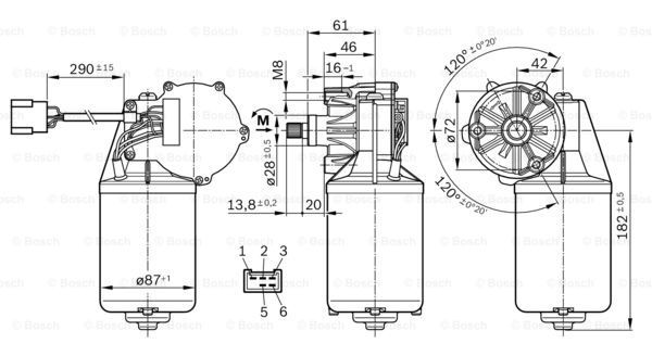 Двигун склоочисника лобового скла (трапеції) 0986337402 Bosch