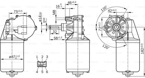 0986337410 Bosch Мотор склоочисника скла (трапеції)