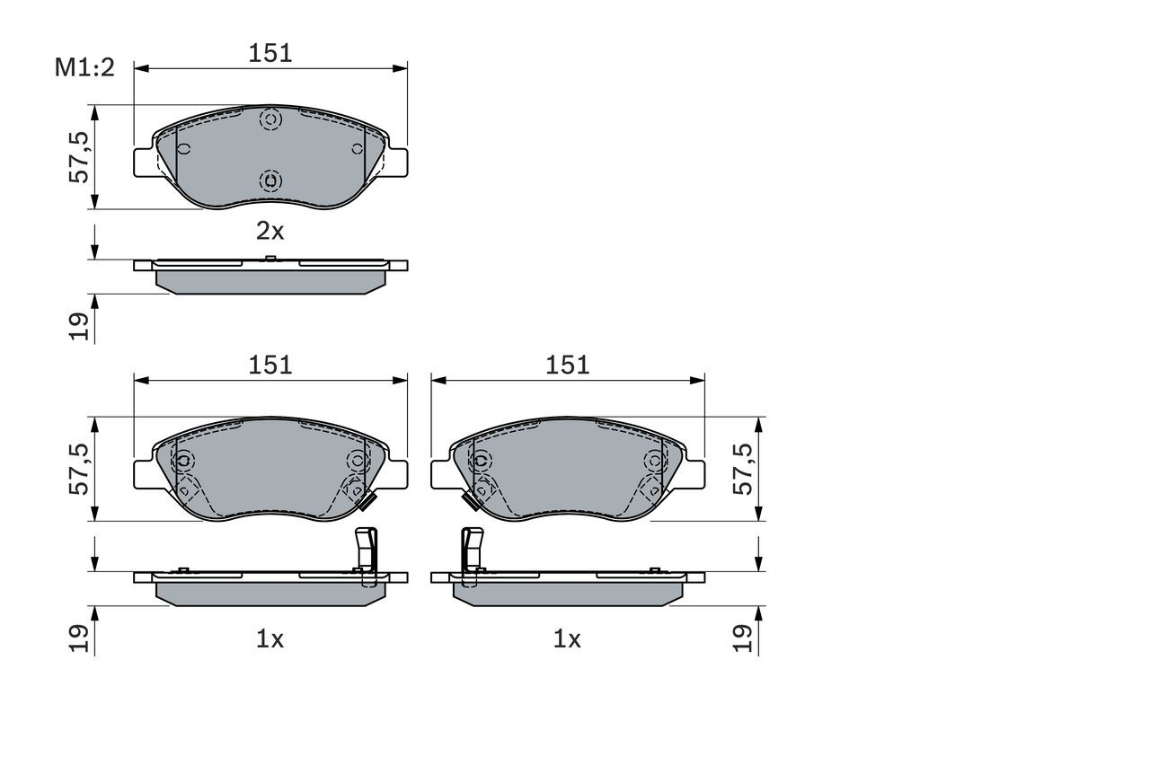 0986424042 Bosch Передні гальмівні колодки