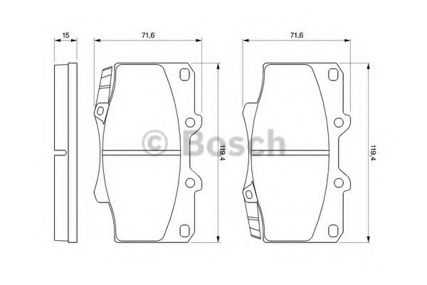 Купити 0986424134 Bosch Колодки гальмівні передні, дискові