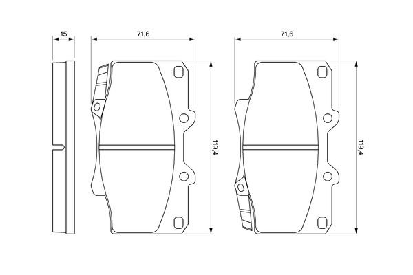 Передні тормозні колодки 0986424134 Bosch